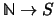 $\ensuremath{\mathbb {N}}\to S$